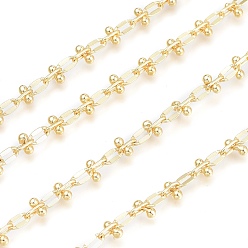 Настоящее золото 18K Латунные драпированные цепи, с круглой подвеской и катушкой, пайки, долговечный, реальный 18 k позолоченный, ссылка: 9x4.7x2 mm, около 32.8 футов (10 м) / рулон