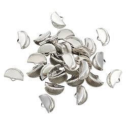 Platine Ruban de fer embouts à écraser, platine, 8.5x13x6.5mm, trou: 1.5x3 mm, 100 PCs / sac