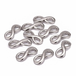 Stainless Steel Color 304 Stainless Steel Links connectors, Infinity, Stainless Steel Color, 27x11x2.8mm, Hole: 7x5mm