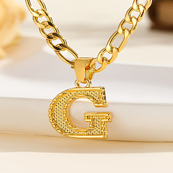 Letter G 304 цепочка с подвеской в виде Фигаро из нержавеющей стали, золотые, Буква G, 17.72 дюйм (45 см)