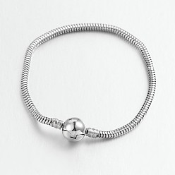 Stainless Steel Color Tarnish Resistant 304 Stainless Steel Bracelets, Stainless Steel Color, 2-1/4 inch(5.7cm), 3mm