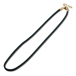 чирок Изготовление ожерелья из нейлонового миланского шнура, с латунной фурнитурой и карабинами из нержавеющей стали, золотые, долговечный, зелено-синие, 17.91~18.31 дюйм (45.5~46.5 см)