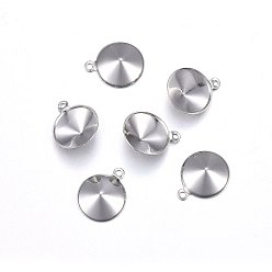 Stainless Steel Color 201 Stainless Steel Charms Rhinestone Settings, Cone, Stainless Steel Color, Fit for 10mm rhinestone, 13x10.5x3mm, Hole: 1mm