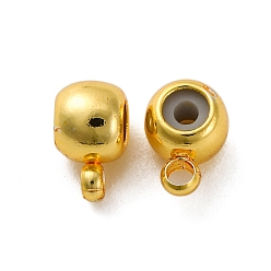 Настоящее золото 18K Стойка из латуни с пластиковыми трубчатыми дужками, долговечный, без свинца и без кадмия, колонка, реальный 18 k позолоченный, 6x4x3.5 мм, отверстие : 1.2 мм, внутренний диаметр: 0.8 мм