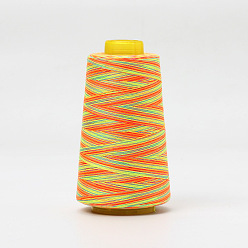Разноцветный 40 s / 2 нить для машинной вышивки, космическое крашение градиентного цвета полиэфирная швейная нить, для универсальных машинных игл размера 11/14, красочный, 110x58 мм, 3000 ярдов / рулон
