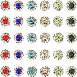 (52) Непрозрачная лаванда 600 шт 6 цвета пришить горный хрусталь, прозрачное стекло горный хрусталь, с настройками железного зубца, граненые, цветок, разноцветные, 8x4 мм, отверстие : 1 мм, 100 шт / цвет