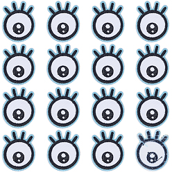 Белый Дым 15шт. нашивки из полиэстера с компьютерной вышивкой, аксессуары для костюма, глаз/ресница, серый, 41x33 мм