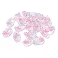 Flieder Milchglas Anhänger, mit Goldfolie, petaline, Flieder, 22x12x5 mm, Bohrung: 1 mm