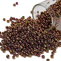 (514) High Metallic Gypsy Gold Тохо 8/0 круглые бусины, японский бисер, (514) высокое металлическое цыганское золото, 3 мм, отверстие : 1 мм, Около 10000 шт / фунт