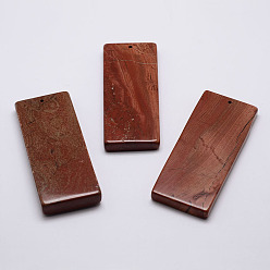 Red Jasper Natural Red Jasper Big Pendants, Rectangle, 83x34x8.5mm, Hole: 1mm