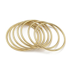 Золотой 7шт. вакуумное покрытие pvd 202 наборы браслетов из простых колец из нержавеющей стали, штабелируемые браслеты для женщин, золотые, внутренний диаметр: 2-3/8 дюйм (6 см), 3 мм