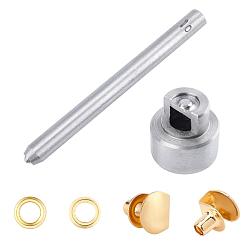 Черный Цвет Металла & Золотой Наборы инструментов, с латунными кнопками, кожаные заклепки, инструмент для прессования конических заклепок и пряжки с крючками для обуви, металлический черный & золотой