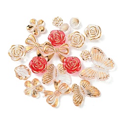 Красный Прозрачные акриловые бусины, разнообразные, красные, 10.5~47x11.5~61x2.5~7.5 мм, отверстие : 1.6~2.5 мм, Около 349 шт / 500 г