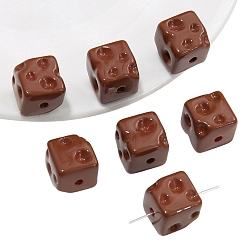 Кокосово-Коричневый 5 непрозрачные акриловые бусины, сыр, кокосового коричневый, 14x14x14 мм, отверстие : 2.5 мм