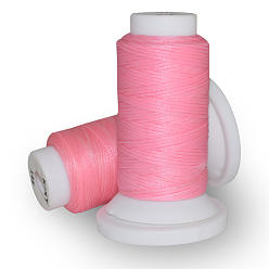Flamingo Flat Waxed Polyester Cord, for Leather Sewing Stitching, Flamingo, 0.8mm, about 54.68 yards(50m)/roll