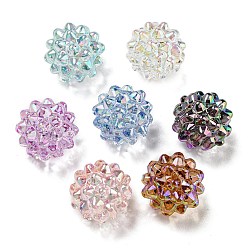 (52) Непрозрачная лаванда УФ-покрытие радужные прозрачные акриловые бусины, круглые ягодные бусины, разноцветные, 15 мм, отверстие : 2.6 мм