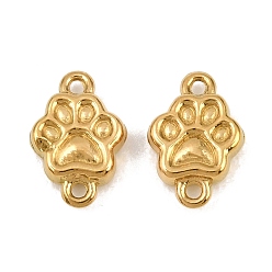 Real 18K Gold Plated 304 Stainless Steel Connector Charms, Claw Print Links, Ion Plating(IP), Long-Lasting Plated, Real 18K Gold Plated, 10x7x2mm, Hole: 1mm, about 15pcs/bag
