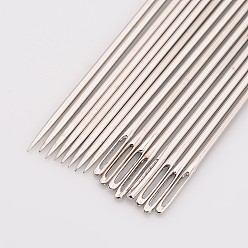 Platinum Steel Beading Needles, Platinum, 89x1.2mm, approx 25~30pcs/bag