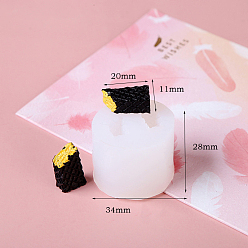 White DIY Silicone Molds, Fondant Molds, Resin Casting Molds, for Chocolate, Candy, UV Resin & Epoxy Resin Craft Making, Column, White, 34x28mm