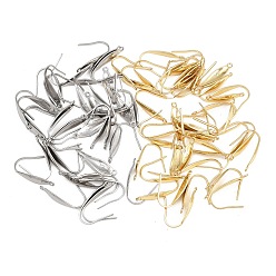 Позолоченный и Цвет Нержавейки 80шт 2 цвета 316 крючки для серег из хирургической нержавеющей стали, провод уха, настоящее золото и нержавеющая сталь, 20x4.5x1 мм, отверстие : 1.2 мм, штифты : 0.8 мм, 40 шт / цвет