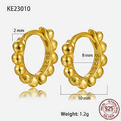 Настоящее золото 18K 925 серьги из серебра из серебра, с печатью s925, реальный 18 k позолоченный, 10x2 мм
