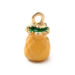 Ананас Подвески из эмали и сплава, золотые, ананас, 14.5x8x7.5 мм, отверстие : 1.8 мм