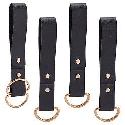 Черный Юбка для походов с петлями для подтяжек из искусственной кожи, с d-кольцами из сплава, золотые, чёрные, 187 мм