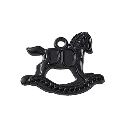 Лошадь Подвески из сплава , электрофорез черный, лошадь, 25x31x1.5 мм, отверстие : 2.5 мм