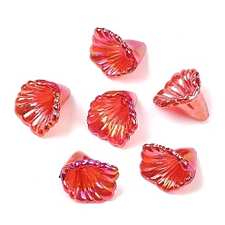Красный Прозрачные колпачки акриловая бисера, AB цвет, цветок, красные, 12x11x9 мм, отверстие : 1.2 мм
