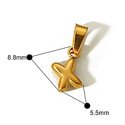 Letter X Амулеты из нержавеющей стали, золотые, буквенное очарование с инициалами, Письмо X, 8.8x5 мм