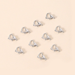 Платинированный Сердце сплава когтя омара застежками, Реальная платина, 12 мм