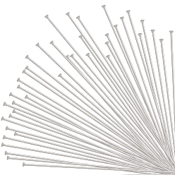 Stainless Steel Color 304 Stainless Steel Flat Head Pins, Stainless Steel Color, 70x0.5mm, Head: 1.5mm, 80pcs/box