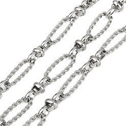 Нержавеющая Сталь Цвет 304 цепи с овальными звеньями из нержавеющей стали, несварные, с катушкой, цвет нержавеющей стали, 25~26x10.5~11.5x3 мм, около 16.40 футов (5 м) / рулон