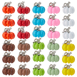 (52) Непрозрачная лаванда 30 шт 10 цвета подвески из сплава, окрашенные распылением, 3 d тыква, разноцветные, 11.5x10.5 мм, отверстие : 1.2 мм, 3 шт / цвет