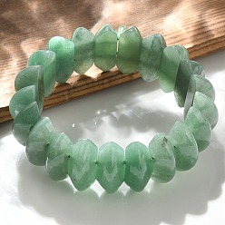 Зеленый Авантюрин Биконусные натуральные зеленые авантюриновые бусины эластичные браслеты для женщин и мужчин, внутренний диаметр: 2-1/4~ 2-1/2 дюйм (5.75~6.45 см)