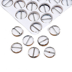 Dark Goldenrod 120Pcs Electroplated Glass Beads, Edge Plated, Flat Round, Dark Goldenrod, 14x3mm, Hole: 1mm
