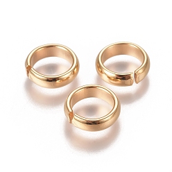 Золотой 201 Быстроразъемные соединения из нержавеющей стали, связывающий кольца, закрыты, но распаян, золотые, 10.8x3 мм, внутренний диаметр: 9 мм