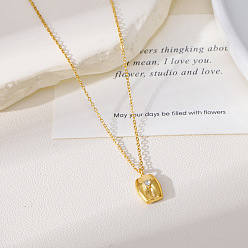 Body 304 Stainless Steel Pave Clear Cubic Zirconia Pendant Necklaces, Golden, Body, 16.14 inch(41cm), Pendant: 15mm