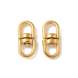 Настоящее золото 18K 304 поворотные застежки из нержавеющей стали, поворотный карабин и карабин для скалолазания, ключевые застежками, ионное покрытие (ip), реальный 18 k позолоченный, 16.5x7x4 мм, отверстие : 4x4 мм