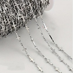 Платина Железные перекрестные цепи, пайки, платина, 15x5 мм