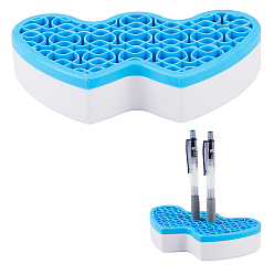 Dodger Blue Multipurpose Silicone Storage Box, for Cosmetics Brush Holder, Pen Holder, Toothbrush Holder, Lipstick Holder, Double Heart, Dodger Blue, 9x15.6x3.35cm, Box Size: 18.6x8.8x3.55cm