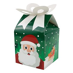 Santa Claus Рождественские подарочные коробки с бумажными конфетами и бантом, коробки для упаковки конфет с золотыми бирками, коробки шоколадные рождественские подарки для гостей, Дед Мороз, 9x9x13 см