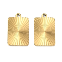 Rectangle 304 подвески из нержавеющей стали, с лучом, ионное покрытие (ip), реальный 18 k позолоченный, прямоугольные, 17x11x1.5 мм, отверстие : 1.2 мм