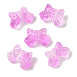 Фуксин Прозрачная аэрозольная краска стеклянные шарики, бантом, фуксиново-красные, 9.5x14x6.5 мм, отверстие : 1 мм