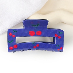 Розовато-лиловый Заколки для волос из пвх, вишни шаблон, аксессуары для волос для женщин, розовато-лиловый, 52x83 мм