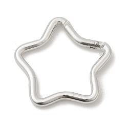 Серебро Алюминиевые пружинные кольца ворот, звезда, серебряные, 47.5x49.5x6 мм
