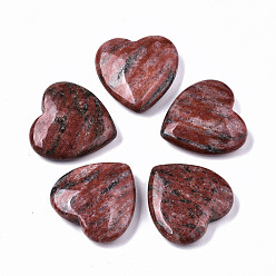 Sesame Jasper Natural Red Sesame Jasper Heart Love Stone, Pocket Palm Stone for Reiki Balancing, 24.5x25x6~7mm