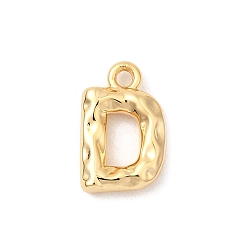 Letter D Латунь прелести, без никеля , реальный 18 k позолоченный, Буква D, 12x8x2.5 мм, отверстие : 1.4 мм