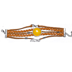 Халцедон Искусственная кожа шнур многожильных браслеты, браслеты из натурального халцедона для мужчин и женщин, 9-1/8 дюйм (23 см)