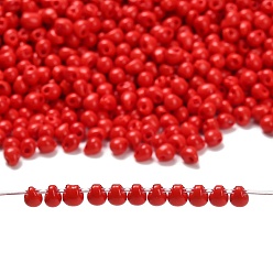 (DP408) Opaque Red Миюки 3.4мм капельные бусины, японский бисер, непрозрачных цветов, (dp408) непрозрачный красный, 3.4x3 мм, отверстие : 0.65 мм, Около 180 шт / 10 г